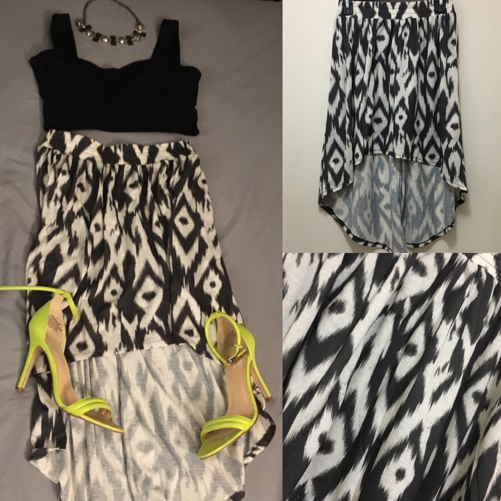 Aztec Tribal Print Hi Lo Skirt